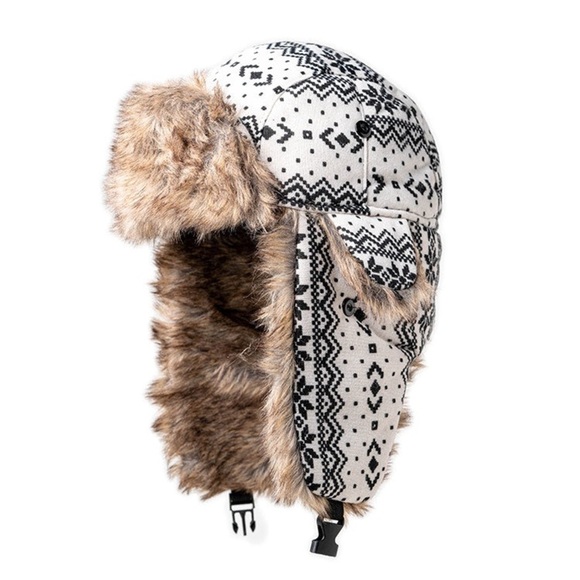 SA Nordic trapper fur lined earflap hat w chin buckle. One size fits most. - Picture 2 of 12